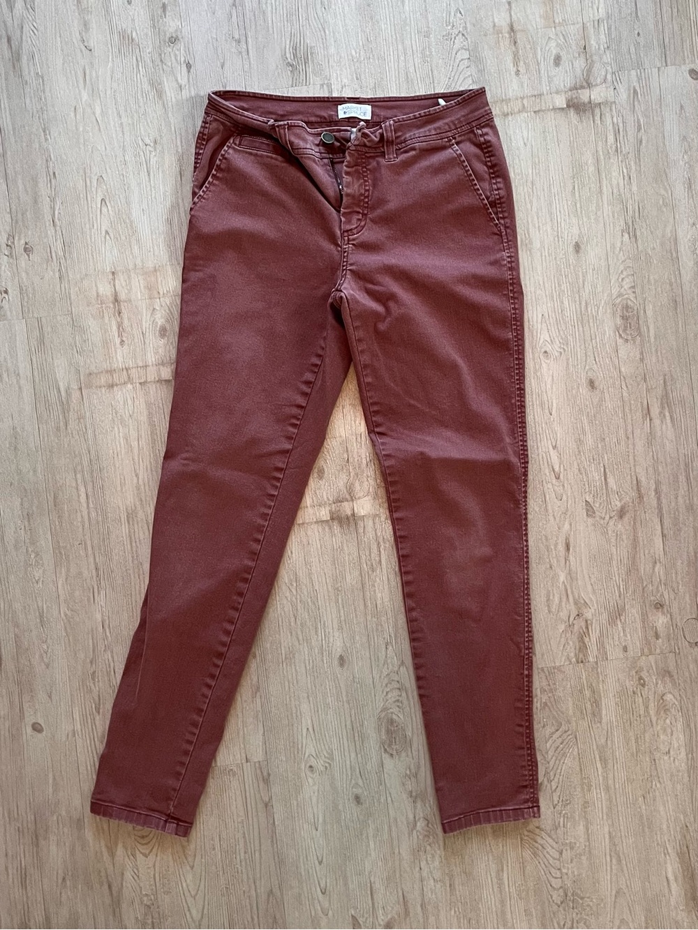 Market & Spruce Women's Mid Rise Slim Fit Chino Pants - Wine